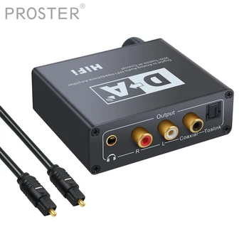 PROSTER audio converter Coaxial or Toslink digital audio signals to analog L/R audio volume adjustment L/R and 3.5mm output 
PROSTER audio converter Coaxial or Toslink digital audio signals to analog L/R audio volume adjustment L/R and 3.5mm output