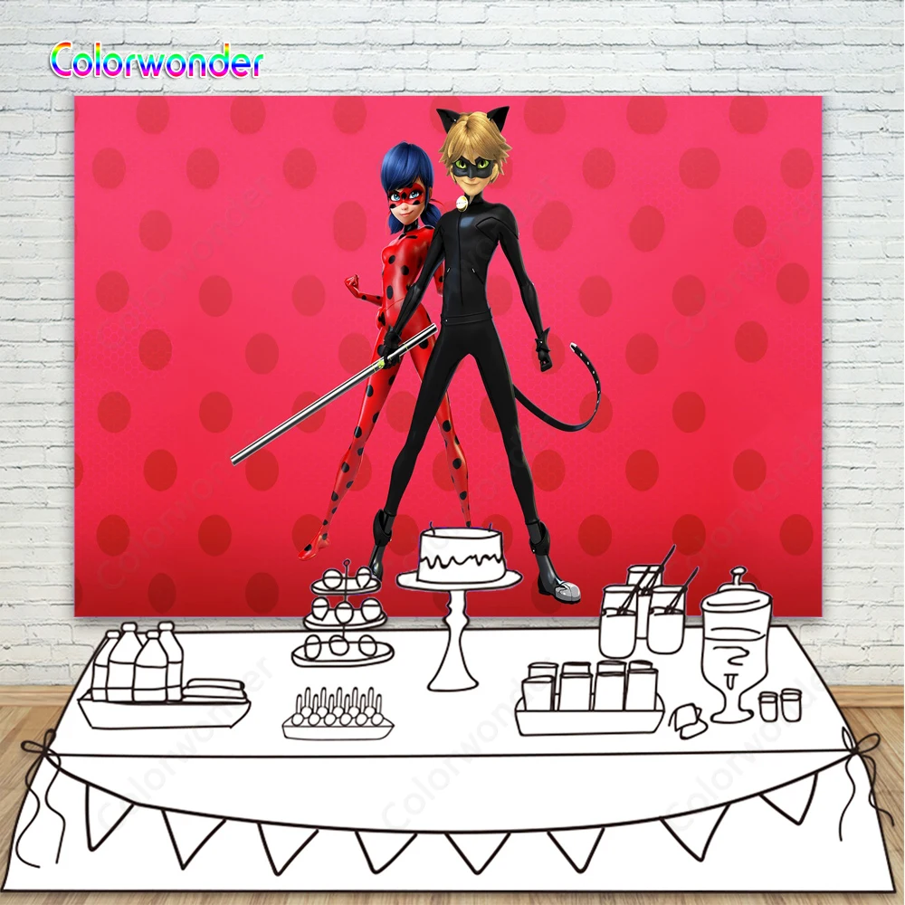 Photography Background Girl Lady Bug with Cat Boy 7x6ft Red Wall with Dots Backdrops for Photo Booth or Kids Birthday Party P
Photography Background Girl Lady Bug with Cat Boy 7x6ft Red Wall with Dots Backdrops for Photo Booth or Kids Birthday Party P