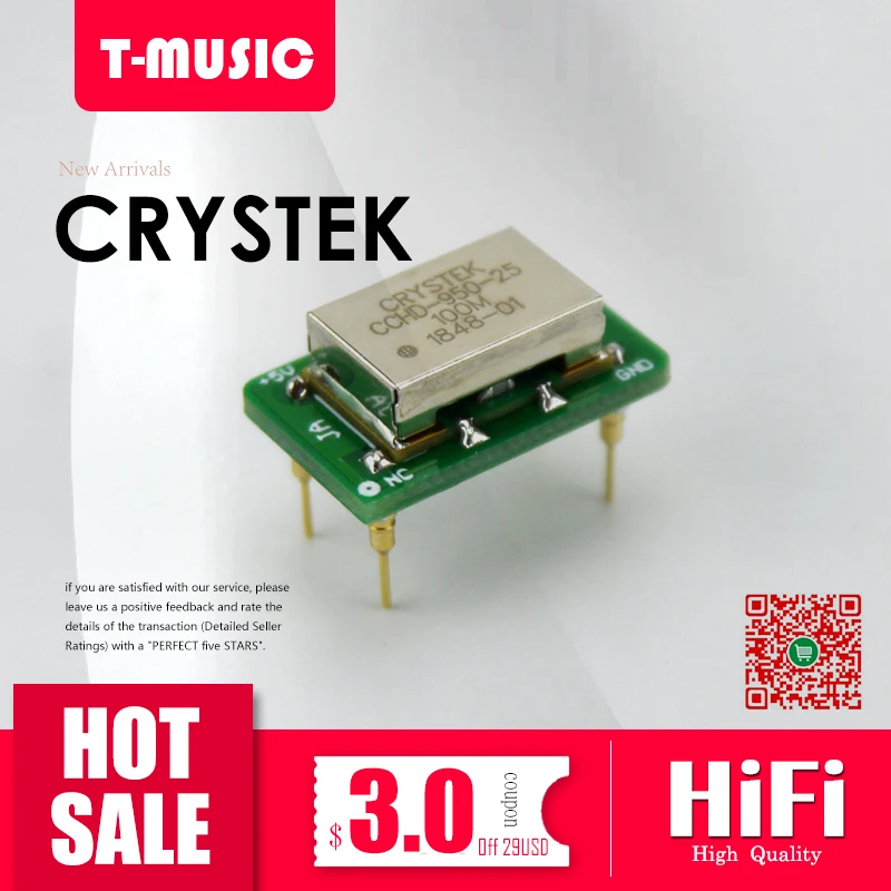 CRYSTEK CCHD-950-25 100M 5V / 3.3V FOR upgrade Ours ES9018 ES9028PRO ES9038PRO DAC
CRYSTEK CCHD-950-25 100M 5V / 3.3V FOR upgrade Ours ES9018 ES9028PRO ES9038PRO DAC