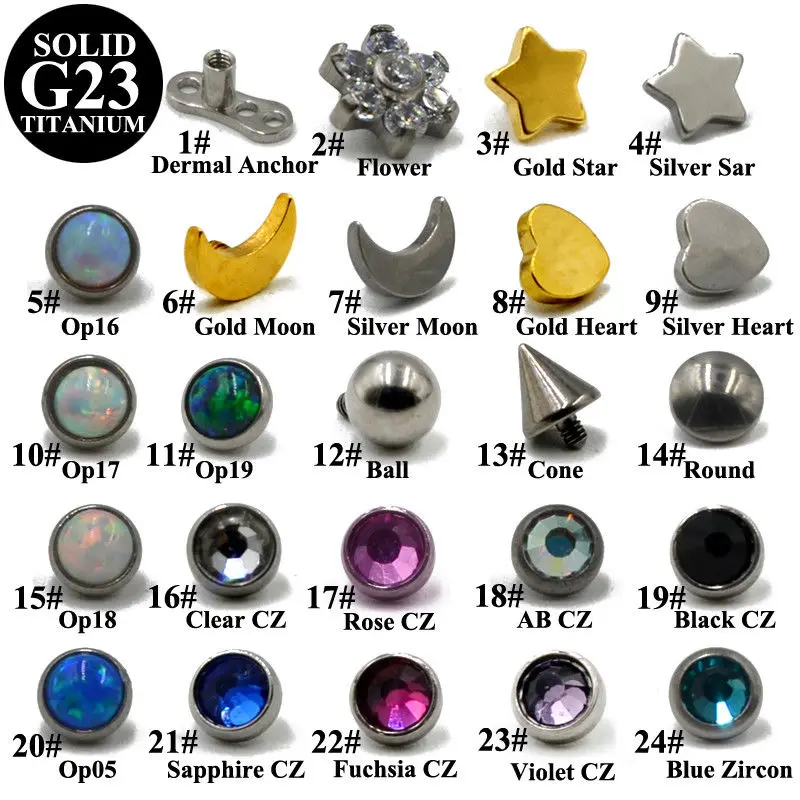 1PC Tattoo Dermal Piercings Flat CZ Gem Micro Titanium Dermal Anchor Crystal Top Skin Diver Star Body Dermal Piercing Jewelry
1PC Tattoo Dermal Piercings Flat CZ Gem Micro Titanium Dermal Anchor Crystal Top Skin Diver Star Body Dermal Piercing Jewelry