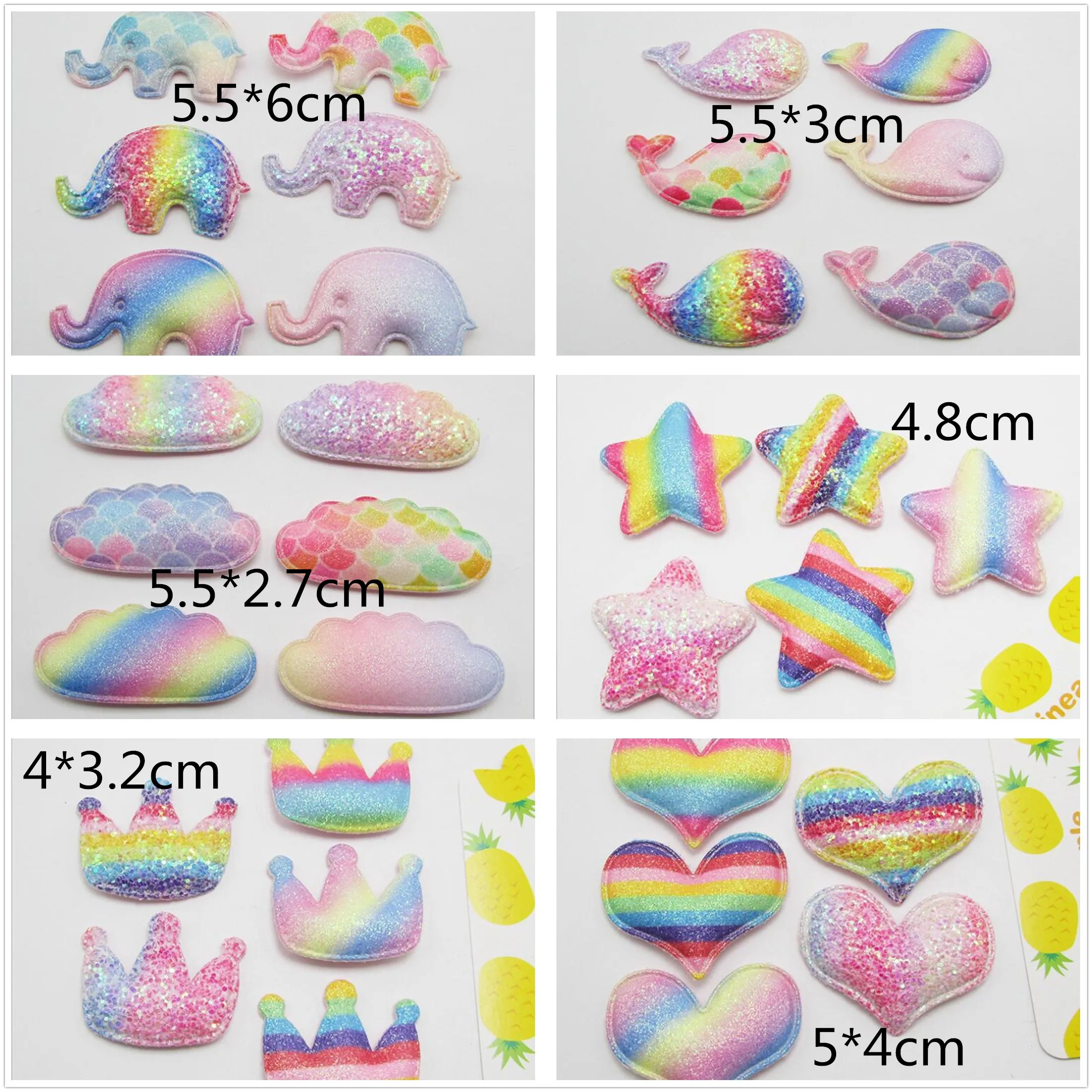 10pcs/lot kawaii crown heart star elephant whale with colorful glitter accessories decoration 
10pcs/lot kawaii crown heart star elephant whale with colorful glitter accessories decoration