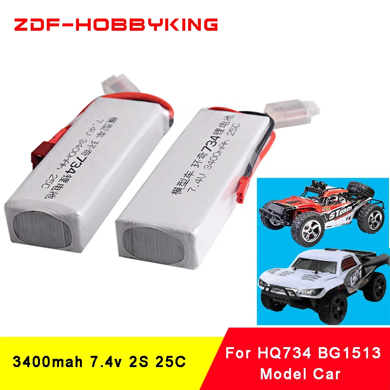 1 шт. Новинка 2018 7 4 В 3400 мАч 25C 2S li po батарея для HuanQi 734A/SUBO BG1513 1:16 RC
