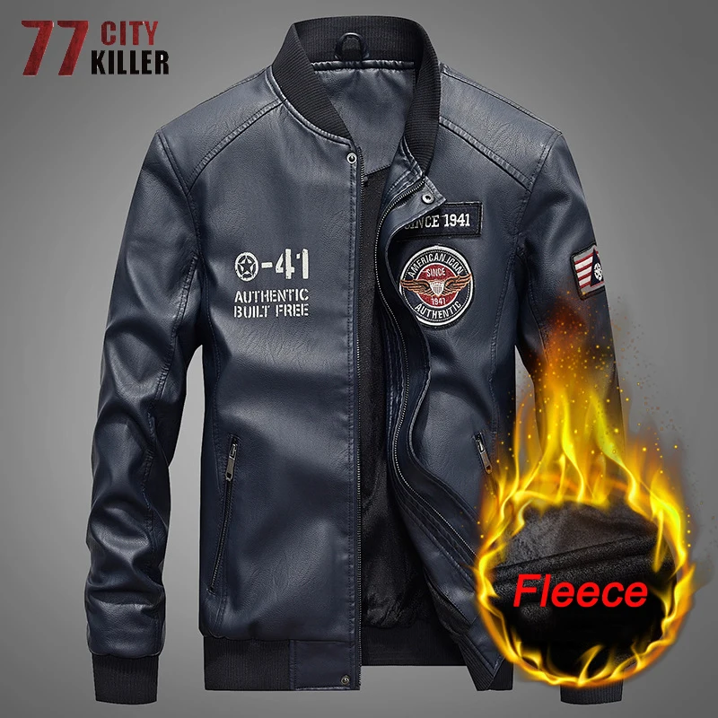 2019 New Embroidery Baseball Jackets Men High Quality Pu Faux Leather Jacket Male Streetwear Fleece Liner Pilot Bomber Coats
2019 New Embroidery Baseball Jackets Men High Quality Pu Faux Leather Jacket Male Streetwear Fleece Liner Pilot Bomber Coats