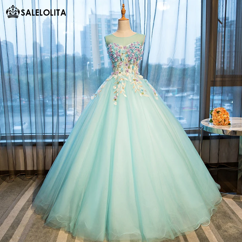 2017 Gorgeous Light Green Flowers Applique Pageant Party Dress Women Sleeveless Floor Length Ball Gown vestidos de festa
2017 Gorgeous Light Green Flowers Applique Pageant Party Dress Women Sleeveless Floor Length Ball Gown vestidos de festa