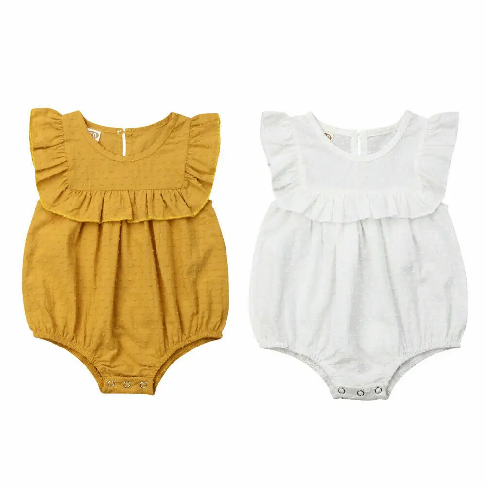 0-18M Cute Newborn Baby Boy Girl Ruffles Sleeve Solid Color Loose Cotton Bodysuit Jumpsuit Outfits Summer Clothes
0-18M Cute Newborn Baby Boy Girl Ruffles Sleeve Solid Color Loose Cotton Bodysuit Jumpsuit Outfits Summer Clothes