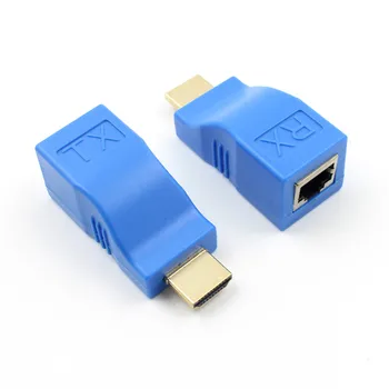 30 Meters HDMI Extender Adapter RJ45 Signal Amplification Transmitter Receiver TX/RX CAT-5e/6 Cables 1080p 3D HDTV Projector
30 Meters HDMI Extender Adapter RJ45 Signal Amplification Transmitter Receiver TX/RX CAT-5e/6 Cables 1080p 3D HDTV Projector