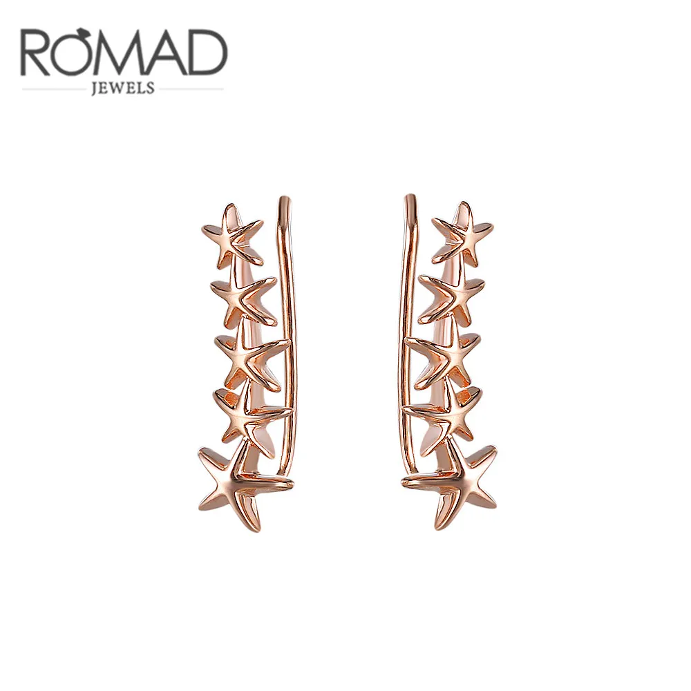 ROMAD Hot Rose Gold Dipper Clip Earrings One Row Starfish Star Earring Full Ear Line Type Double Side Earrings For Women Wedding
ROMAD Hot Rose Gold Dipper Clip Earrings One Row Starfish Star Earring Full Ear Line Type Double Side Earrings For Women Wedding