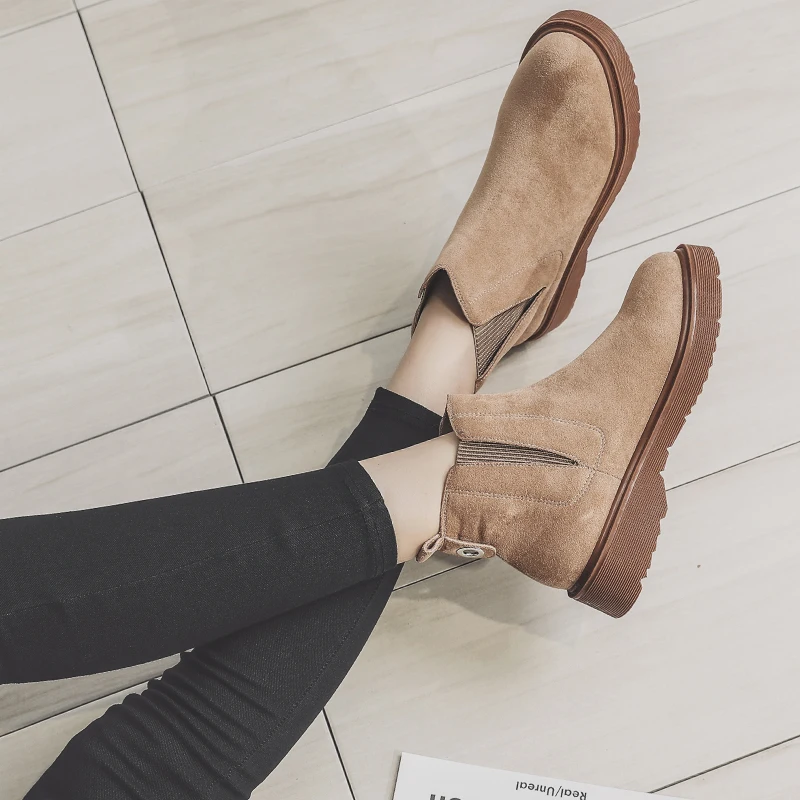 GOXPACER Boots Women Elastic Band Female Motorcycle Boots Slip On Round Toe Martin Casual Boots Plus Size British Style 2018 New
GOXPACER Boots Women Elastic Band Female Motorcycle Boots Slip On Round Toe Martin Casual Boots Plus Size British Style 2018 New