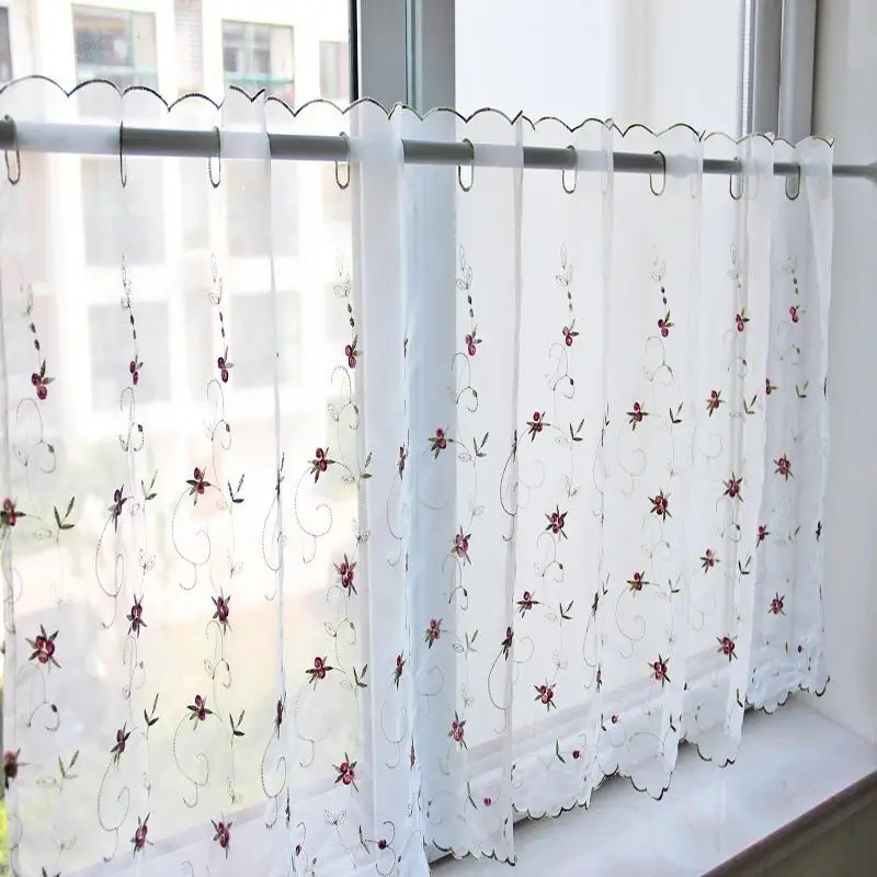 Korean Pastoral Pink Purple Embroidery Rose Lace Tulle Short Curtain Home Decorative Multi-size Finished Curtain
Korean Pastoral Pink Purple Embroidery Rose Lace Tulle Short Curtain Home Decorative Multi-size Finished Curtain