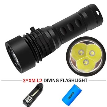 

100M underwater photo fill light professional diving equipment xm l2 scuba flashlights 26650 waterproof led torch lampe torche