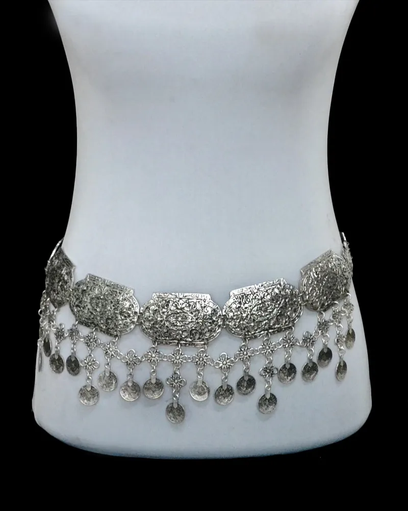 Women Vintage Turkish Gypsy Alloy Coin Tassel Belly Body Chain Waist Fashion Jewelry Boho Beach Silver Hollow Flower Belt Chains
Women Vintage Turkish Gypsy Alloy Coin Tassel Belly Body Chain Waist Fashion Jewelry Boho Beach Silver Hollow Flower Belt Chains