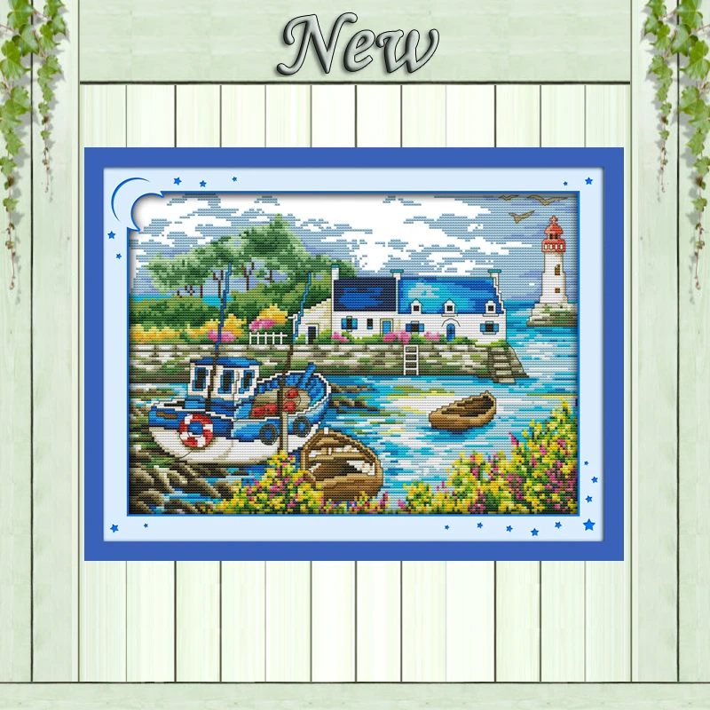 Scenery of port light tower diy paintings Counted print on fabric Cross Stitch Needlework kits DMC 14CT 11CT NKF Embroidery Sets
Scenery of port light tower diy paintings Counted print on fabric Cross Stitch Needlework kits DMC 14CT 11CT NKF Embroidery Sets