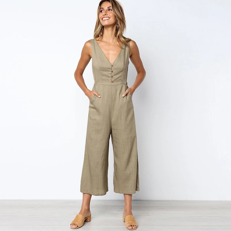 Fannic Jumpsuits Women Casual Cotton Linen Rompers Womens Jumpsuit Summer V Neck High Waist Wide Leg Jumpsuits White
Fannic Jumpsuits Women Casual Cotton Linen Rompers Womens Jumpsuit Summer V Neck High Waist Wide Leg Jumpsuits White