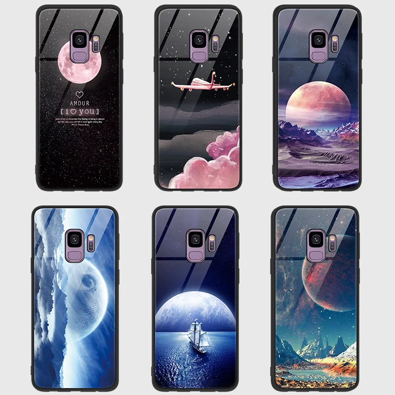 Tempered glass Moonlight phone case For Samsung Galaxy S8 S9 Plus Note8 Note9 Cover TPU Fundas Coque Luxury For Samsung S9 Case
Tempered glass Moonlight phone case For Samsung Galaxy S8 S9 Plus Note8 Note9 Cover TPU Fundas Coque Luxury For Samsung S9 Case