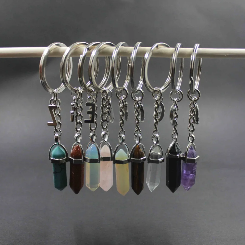 1 pc Customized Siver Color Natural Stone Crystal Pendant Key Ring With Alphbet Charm Opal Pendant Key Chains Handmade KC016
1 pc Customized Siver Color Natural Stone Crystal Pendant Key Ring With Alphbet Charm Opal Pendant Key Chains Handmade KC016