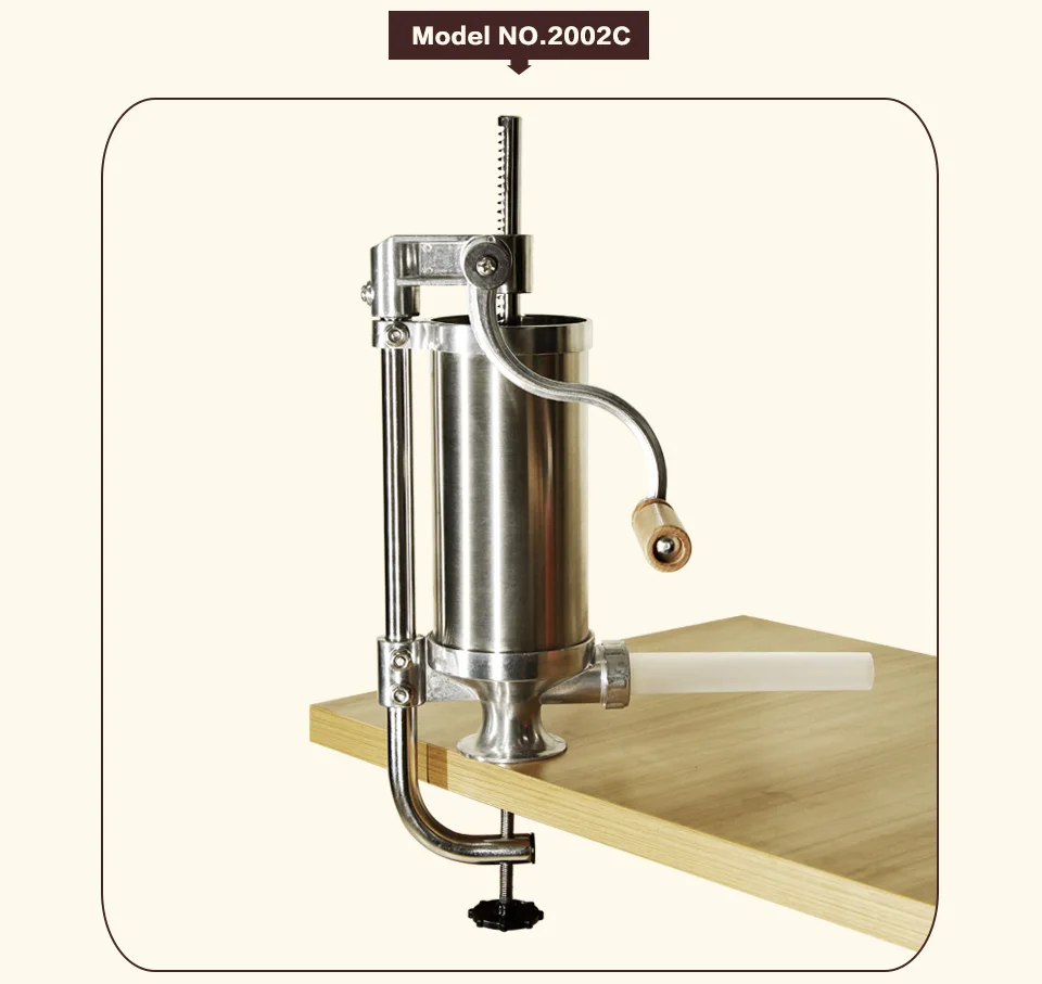 2.5 LBS Homemade Sausage Meat Stuffer Stainless Steel Manual Vertical