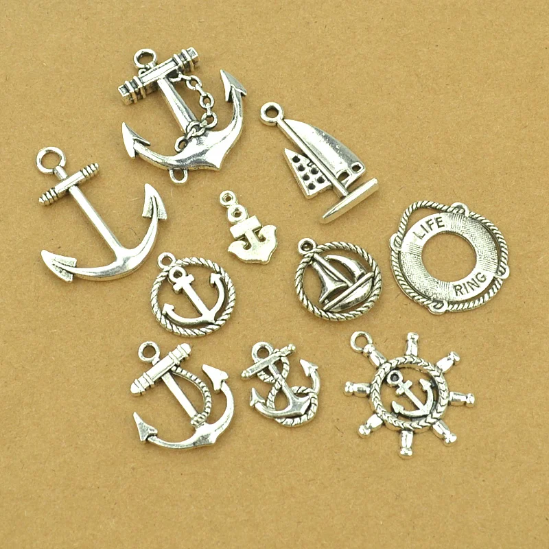 10 pcs Mix sale vintage metal Anchor and rudder tibetan silver diy Charms Fit Pendants & Necklace Jewelry making 4016D
10 pcs Mix sale vintage metal Anchor and rudder tibetan silver diy Charms Fit Pendants & Necklace Jewelry making 4016D