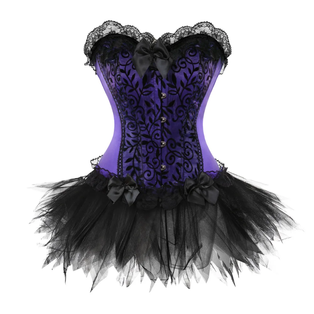 purple SEXY Lingerie Lace Overlay Overbust Corset and Dress Showgirl dance with short Skirt Plus size S-2XL
purple SEXY Lingerie Lace Overlay Overbust Corset and Dress Showgirl dance with short Skirt Plus size S-2XL