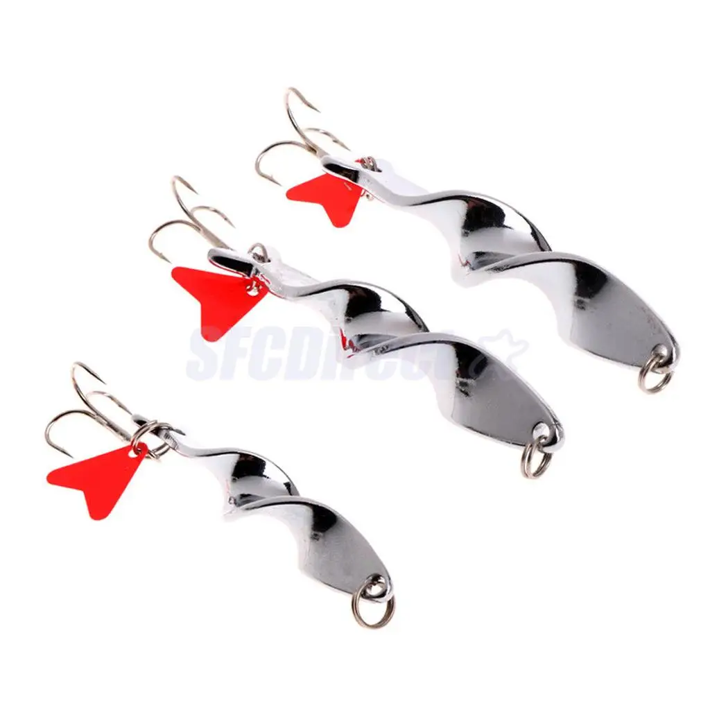 3pcs Fishing Sequins Lure Metal Spoons Hard Baits Spinner Lure Twist Lure Bass Crankbaits