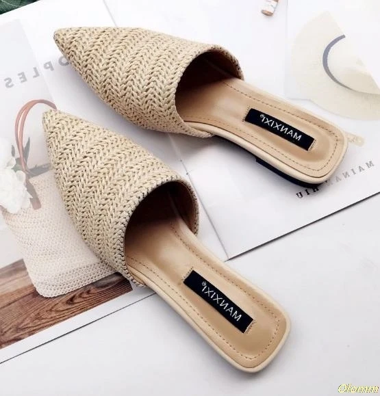 2019 Women Slippers Fashion Pointed Toe Weave Mules Shoes Flat Slides Summer Beach Flip Flop Outside Slip On Shoes
2019 Women Slippers Fashion Pointed Toe Weave Mules Shoes Flat Slides Summer Beach Flip Flop Outside Slip On Shoes