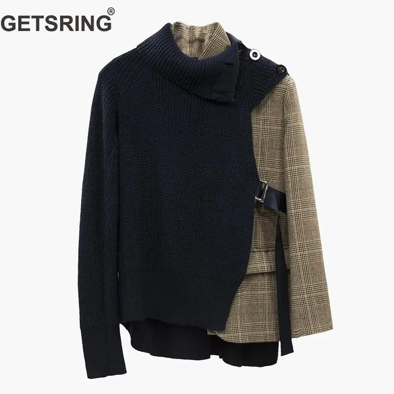 GETSRING Women Jacket Knitted Spliced Irregular Woman Winter Coat Long Sleeve Lace Up Women Tops All Match Asymmetry Female Coat
GETSRING Women Jacket Knitted Spliced Irregular Woman Winter Coat Long Sleeve Lace Up Women Tops All Match Asymmetry Female Coat