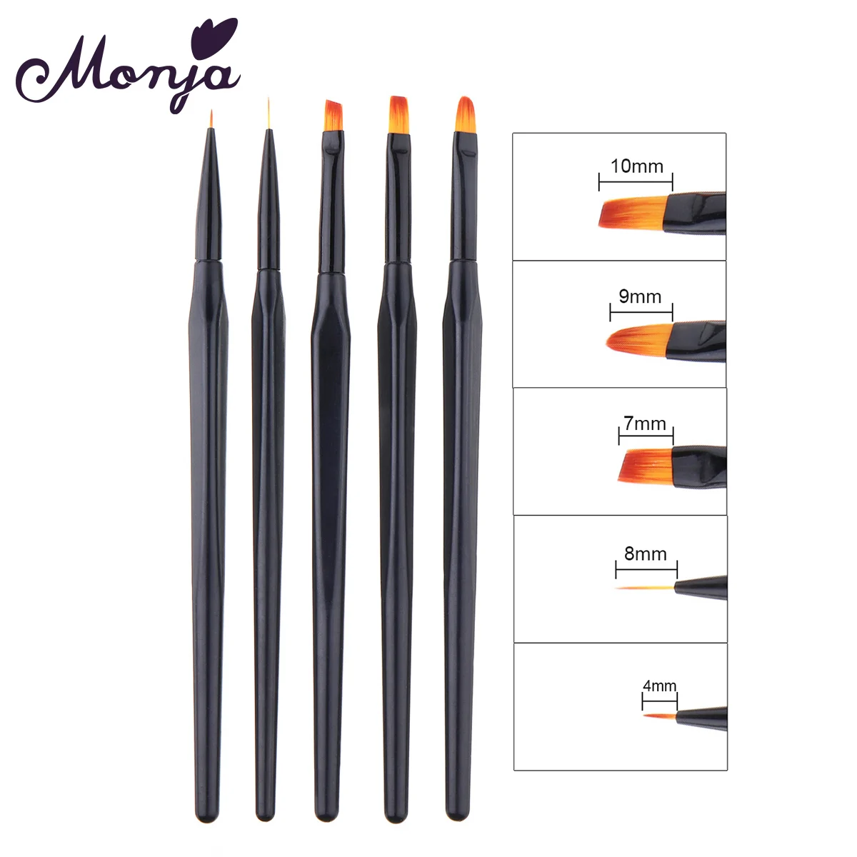 Monja 5Pcs/set Nail Art Blsck Lines Stripes Drawing Liner Brush Acrylic UV Gel Extension Builder Painting Pen Manicure Tools
Monja 5Pcs/set Nail Art Blsck Lines Stripes Drawing Liner Brush Acrylic UV Gel Extension Builder Painting Pen Manicure Tools