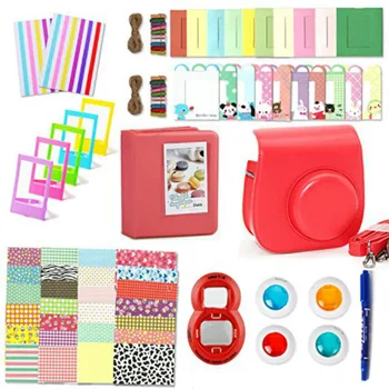 11Pcs Camera Bag for Fujifilm Instax Mini 8 8+ 9 Compact Leather Camera Case with Selfie Lens Filters Frames Albums Stickers
11Pcs Camera Bag for Fujifilm Instax Mini 8 8+ 9 Compact Leather Camera Case with Selfie Lens Filters Frames Albums Stickers