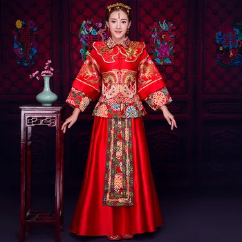 Classic Wedding Set 2020 Novelty Women Cheongsam Red Vintage Chinese Ancient Marriage Dress Toast Clothing Formal Slim Qipao
Classic Wedding Set 2020 Novelty Women Cheongsam Red Vintage Chinese Ancient Marriage Dress Toast Clothing Formal Slim Qipao