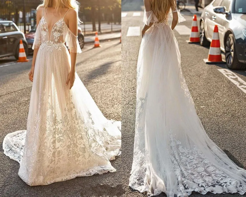Sexy See Through Lace Beach Wedding Dress 2020 Summer Boho Vestido De Noiva Sexy Backless Tulle Appliques Wedding Gowns
Sexy See Through Lace Beach Wedding Dress 2020 Summer Boho Vestido De Noiva Sexy Backless Tulle Appliques Wedding Gowns