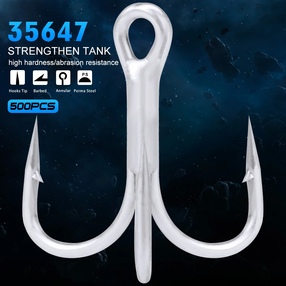 500PC Proberos Fishing Hook Treble FISHHOOK Overstriking Antirust Fishing Tackle 10#-3/0# High Carbon Steel Treble Hook
500PC Proberos Fishing Hook Treble FISHHOOK Overstriking Antirust Fishing Tackle 10#-3/0# High Carbon Steel Treble Hook