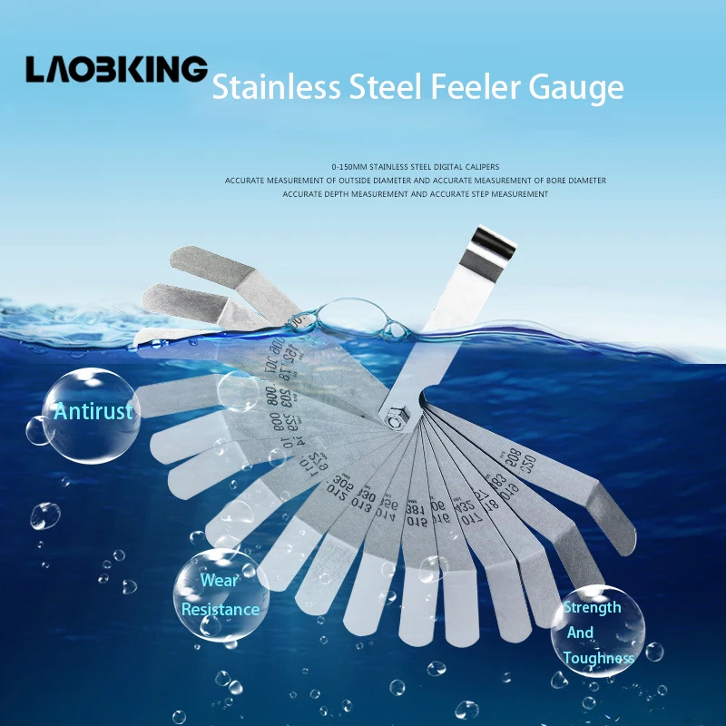 16pcs/set Feeler Gauge 0.127-0.508mm For Stainless Steel High-precision Single Valve Plug Gauge Easy To Use Durable
16pcs/set Feeler Gauge 0.127-0.508mm For Stainless Steel High-precision Single Valve Plug Gauge Easy To Use Durable