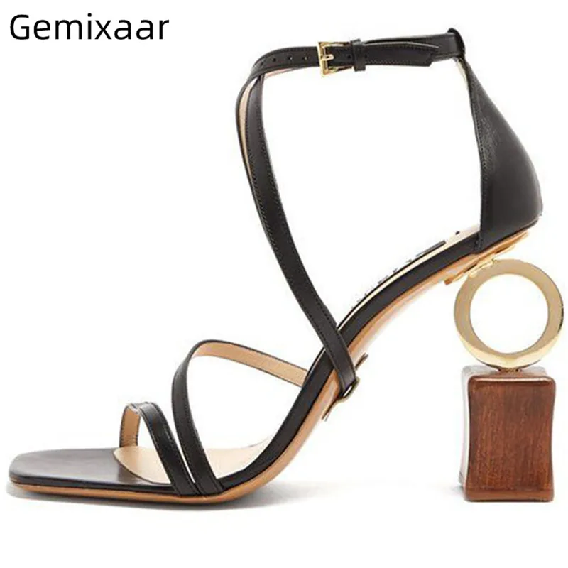 Asymmetrical Block Heel Women Sandals Square Toe Narrow Strap Strange High Heel Walking Shoes Sexy Black Color Woman Sandals 42
Asymmetrical Block Heel Women Sandals Square Toe Narrow Strap Strange High Heel Walking Shoes Sexy Black Color Woman Sandals 42