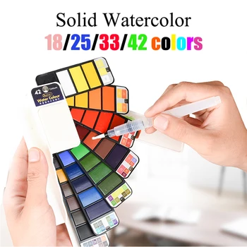 18/25/33/42 Colors Solid Watercolor Set Whirl Water Color Paint Water Brush Watercolor Pigment For Drawing Art Supplies
18/25/33/42 Colors Solid Watercolor Set Whirl Water Color Paint Water Brush Watercolor Pigment For Drawing Art Supplies