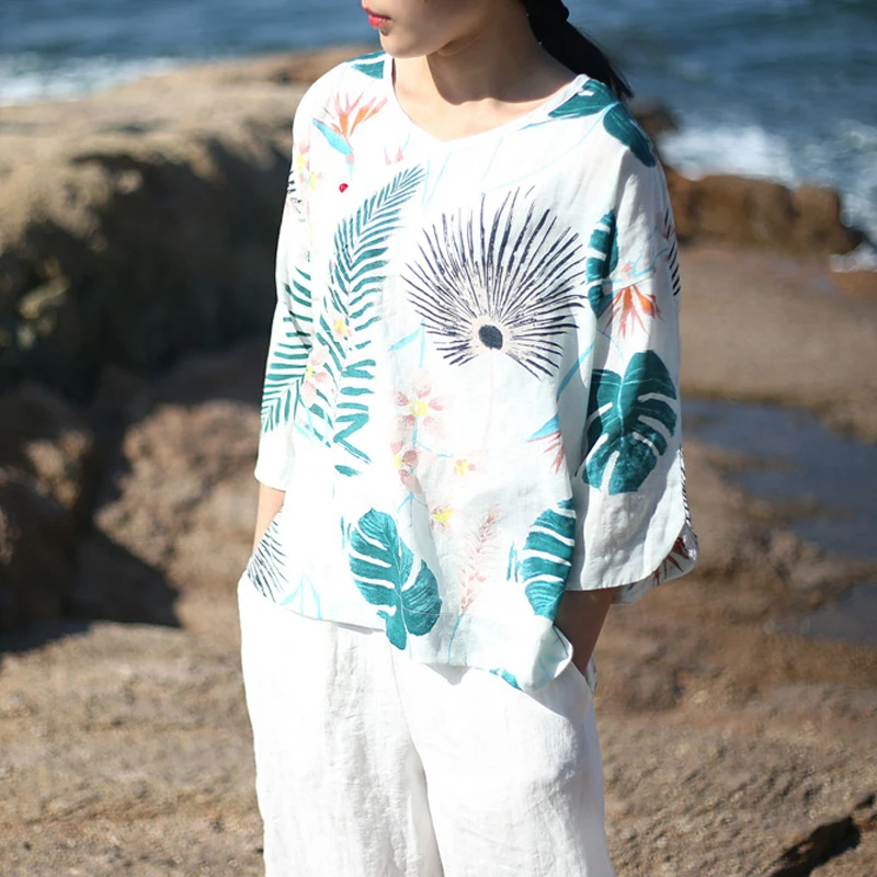 Johnature Print Floral Shirts Loose Blouses Women Tops 2019 Summer New Linen O-Neck Seven Sleeve Chinese Style Vintage Shirts
Johnature Print Floral Shirts Loose Blouses Women Tops 2019 Summer New Linen O-Neck Seven Sleeve Chinese Style Vintage Shirts