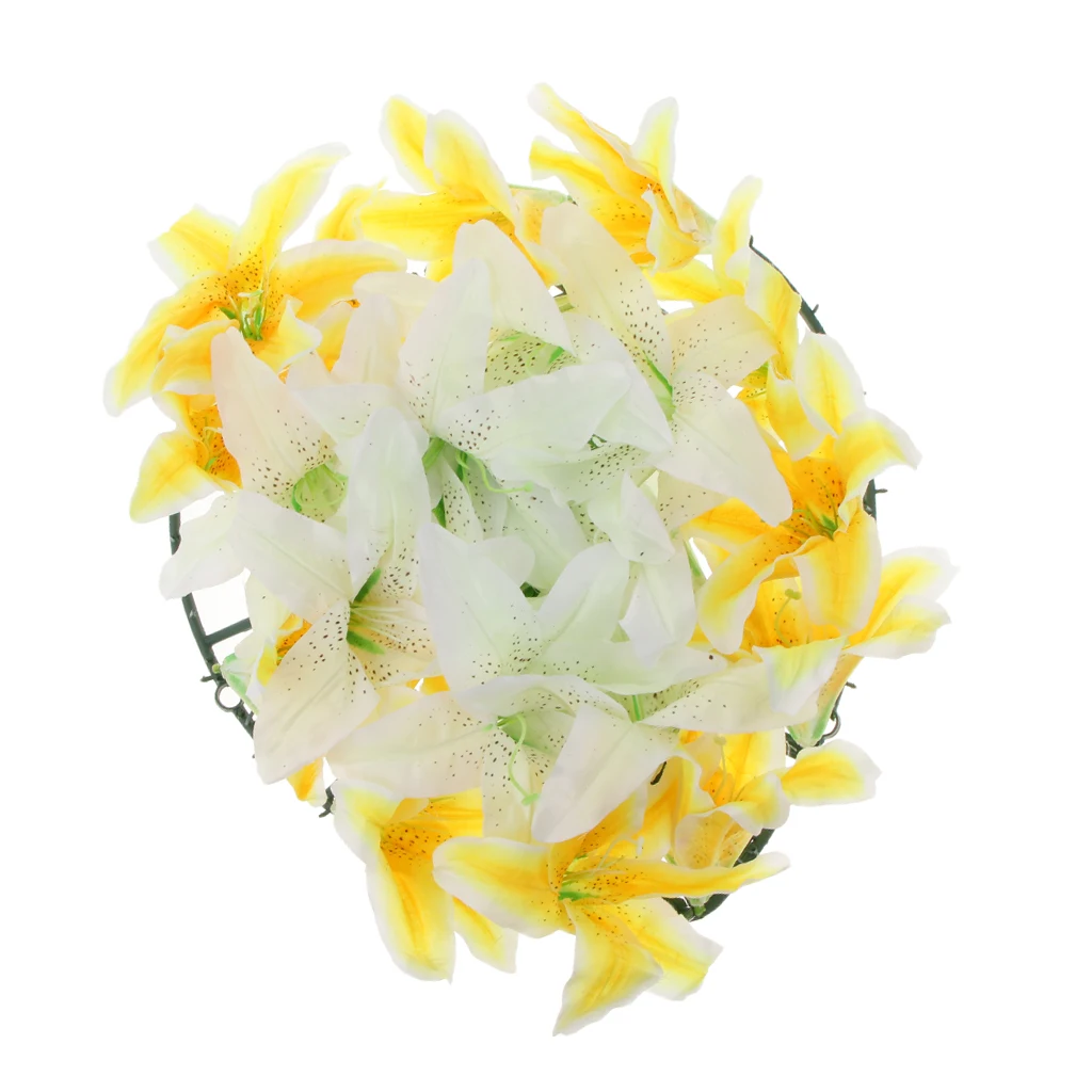Artificial Silk Lily Funeral Memorial Wreath Flower Tombstone Grave Flower Artificial Silk Lily Funeral Memorial Wreath Flower Tombstone Grave Flower