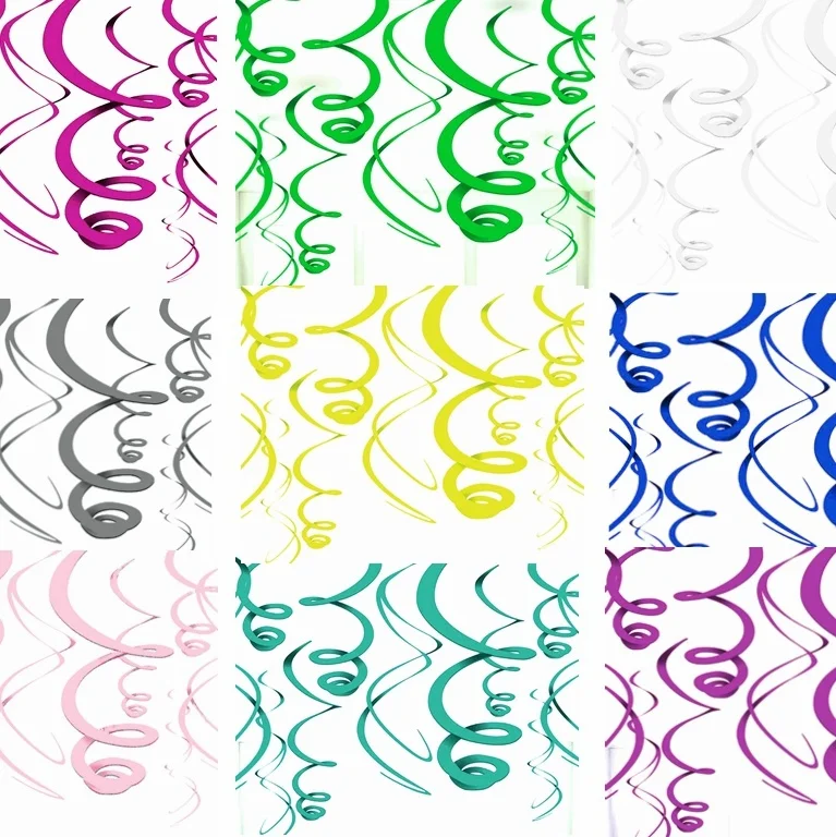 14pc/pack Ceiling Hanging Swirl Decoration Metallic Foil Dangling Swirls for Birthday Wedding Party Fluttering Screw Decoration
14pc/pack Ceiling Hanging Swirl Decoration Metallic Foil Dangling Swirls for Birthday Wedding Party Fluttering Screw Decoration
