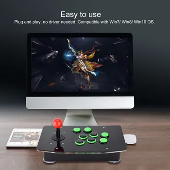 USB Arcade Fighting Game Console Joystick No Delay Controller For PC Computer Games Support 2-Player Games
USB Arcade Fighting Game Console Joystick No Delay Controller For PC Computer Games Support 2-Player Games