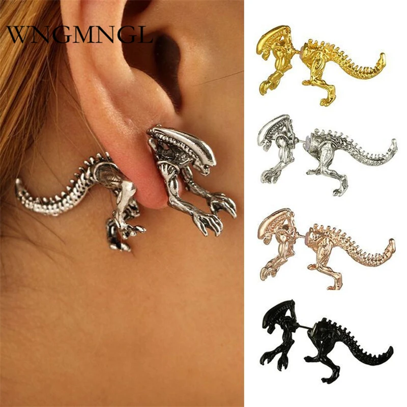 WNGMNGL Punk Alien Shape Stud Earring for Women Fashion Gold Sliver Black Metal Stud Earrings 3D Animal Earring Jewelry Brincos
WNGMNGL Punk Alien Shape Stud Earring for Women Fashion Gold Sliver Black Metal Stud Earrings 3D Animal Earring Jewelry Brincos