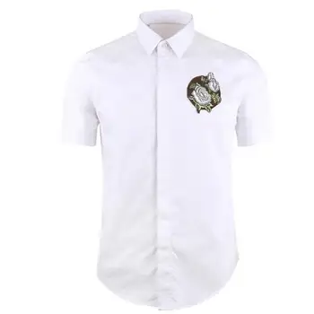 Mens Dress Shirts Casual Slim Fit Short Sleeve Cotton Shirts Men White Embroidery Shirt Men Chemise Homme Luxury Brand Design
Mens Dress Shirts Casual Slim Fit Short Sleeve Cotton Shirts Men White Embroidery Shirt Men Chemise Homme Luxury Brand Design