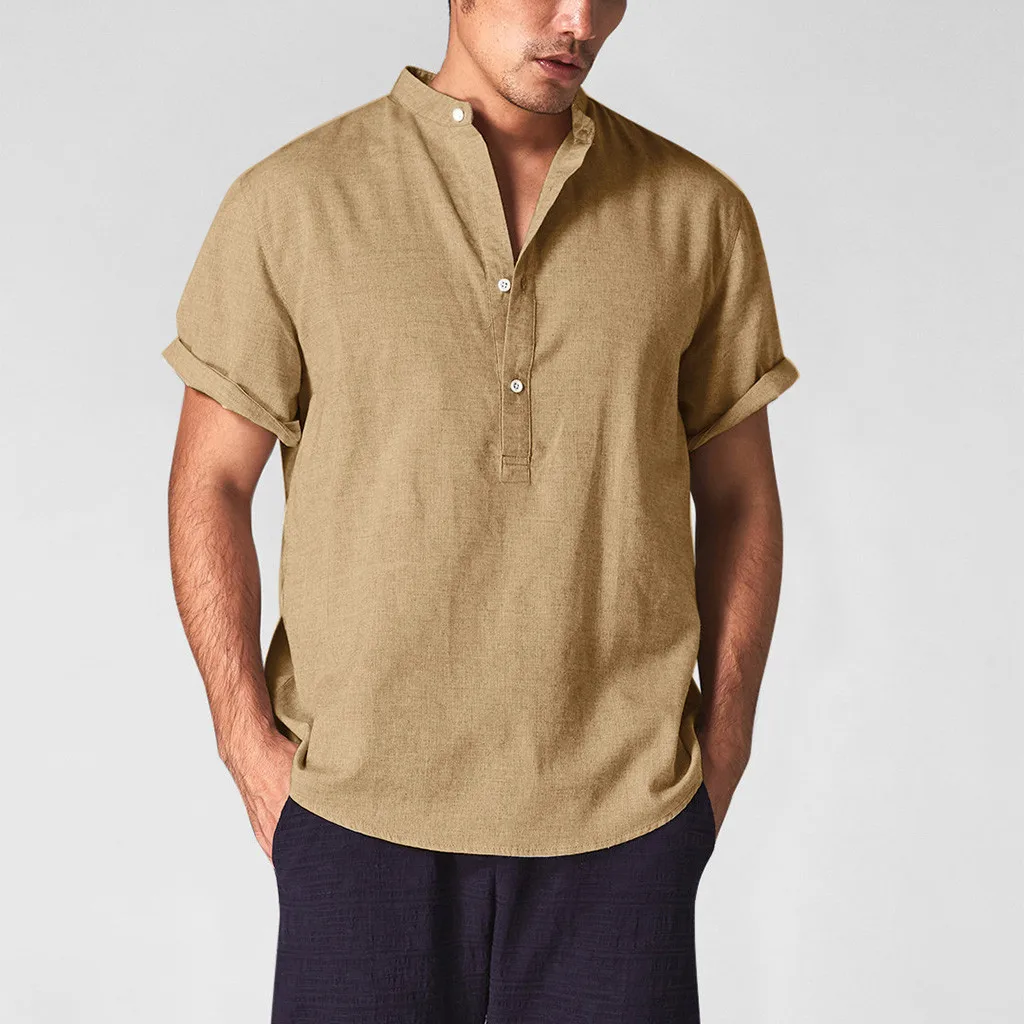 2019 Summer Plus Size Men's T-Shirt Solid Cotton Linen Casual Male Tee Shirt Short Sleeve Button O-Neck Men T-Shirt Tee Tops
2019 Summer Plus Size Men's T-Shirt Solid Cotton Linen Casual Male Tee Shirt Short Sleeve Button O-Neck Men T-Shirt Tee Tops