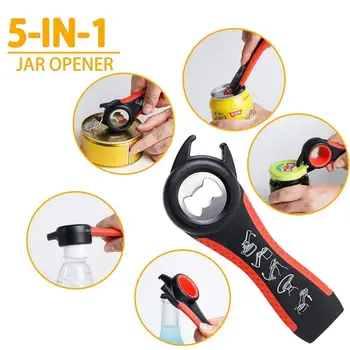 5 in 1 Multi-function Stainless Steel Plastic Bottle Opener Non-Slip Cap Grip Beer Lid Twist Off Jar Can Opener for Kitchen Cans
5 in 1 Multi-function Stainless Steel Plastic Bottle Opener Non-Slip Cap Grip Beer Lid Twist Off Jar Can Opener for Kitchen Cans