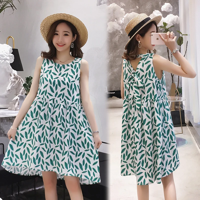 8208# Vest Printed Cotton Maternity Casual Dress 2019 Summer Sleeveless Loose Clothes for Pregnant Women Cute Pregnancy Clothing
8208# Vest Printed Cotton Maternity Casual Dress 2019 Summer Sleeveless Loose Clothes for Pregnant Women Cute Pregnancy Clothing