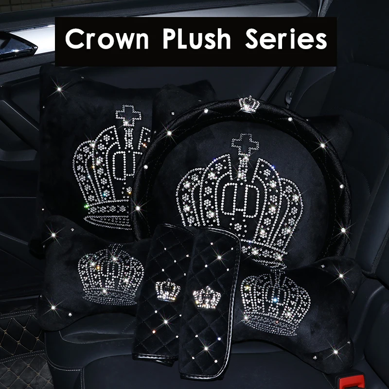 Diamond Crown Car Headrest Neck Pillow Plush Crown Crystal Auto Headrest Waist Supports Cushion Women Girls Car Accessories
Diamond Crown Car Headrest Neck Pillow Plush Crown Crystal Auto Headrest Waist Supports Cushion Women Girls Car Accessories