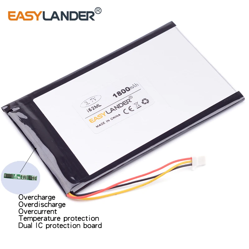 replacement 3-wire 3.7V 1800mAh LI-Polymer Rechargeable Battery For E-Book onyx boox i62ML I62 ML I63ML m92sm DVR MP5
replacement 3-wire 3.7V 1800mAh LI-Polymer Rechargeable Battery For E-Book onyx boox i62ML I62 ML I63ML m92sm DVR MP5