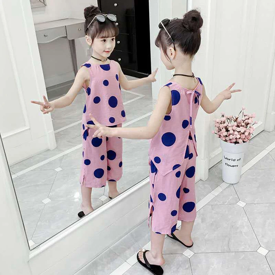 Fashion Kids Baby Girl Outfits Summer Clothes Sleeveless Tops T-shirt+ Wide Pants 2Pcs Sets Size For 4 5 6 8 9 10 11 12 13 Year
Fashion Kids Baby Girl Outfits Summer Clothes Sleeveless Tops T-shirt+ Wide Pants 2Pcs Sets Size For 4 5 6 8 9 10 11 12 13 Year