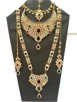 2018 New Delicate India Jewelry set Ethnic luxury Accessory 2 Necklaces/Earrings/Bracelets /Nose Rings/Headdress Multiple Set
2018 New Delicate India Jewelry set Ethnic luxury Accessory 2 Necklaces/Earrings/Bracelets /Nose Rings/Headdress Multiple Set