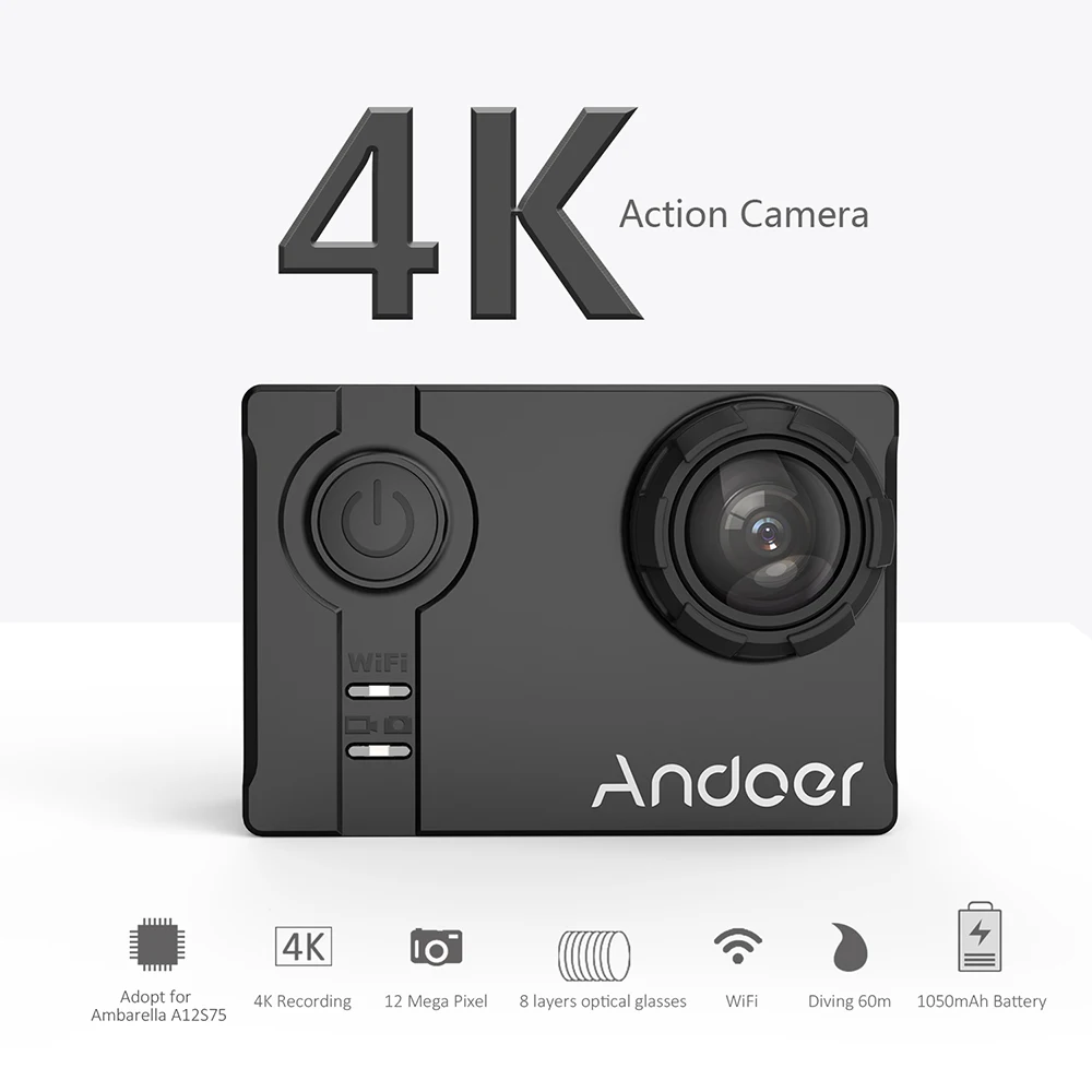 Andoer AN7000 4K Action Camera 1080P Full HD Wifi 12MP 2.0" LCD Go Sport Camera Pro Adopt for Ambarella A12S75 Wide Angle Lens
Andoer AN7000 4K Action Camera 1080P Full HD Wifi 12MP 2.0" LCD Go Sport Camera Pro Adopt for Ambarella A12S75 Wide Angle Lens