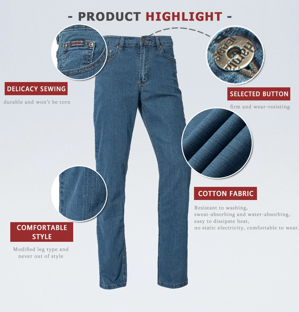 HARPIA jeans men 2018 New full length slim straight casual Blue denim  cotton 6xl Mens jeans homme - AliExpress Men's Clothing