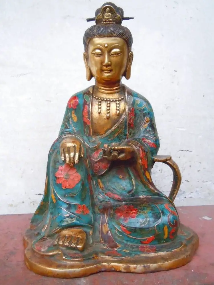 xd 001388 Chinese cloisonne bronze gild carved Guanyin Kwan-yin buddha Sculpture statue
xd 001388 Chinese cloisonne bronze gild carved Guanyin Kwan-yin buddha Sculpture statue
