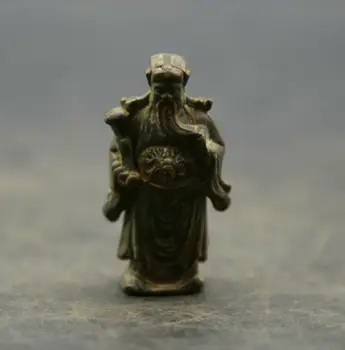 1.6" China Bronze Taoism Dragons Robe Mammon Money Wealth God Stand Small Statue
1.6" China Bronze Taoism Dragons Robe Mammon Money Wealth God Stand Small Statue